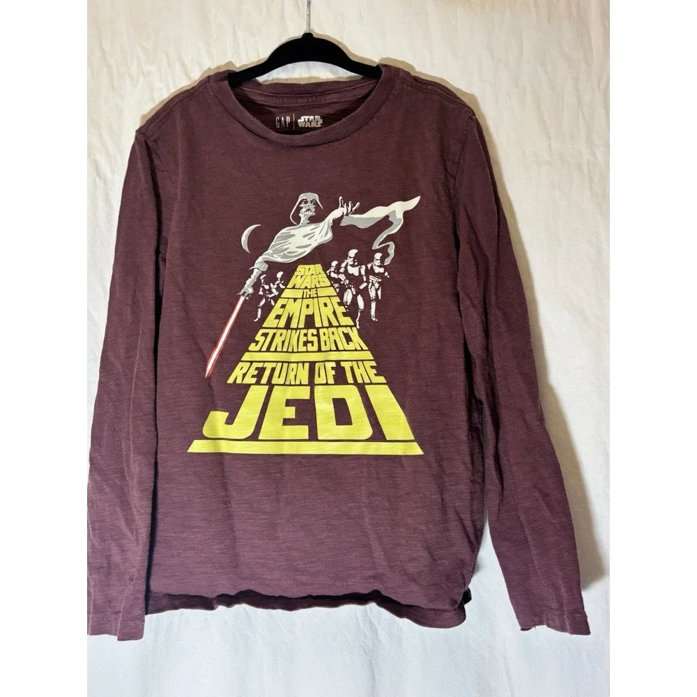 Gap Darth Vader Star Wars Long Sleeve Maroon  Shirt‎ Size Small F14